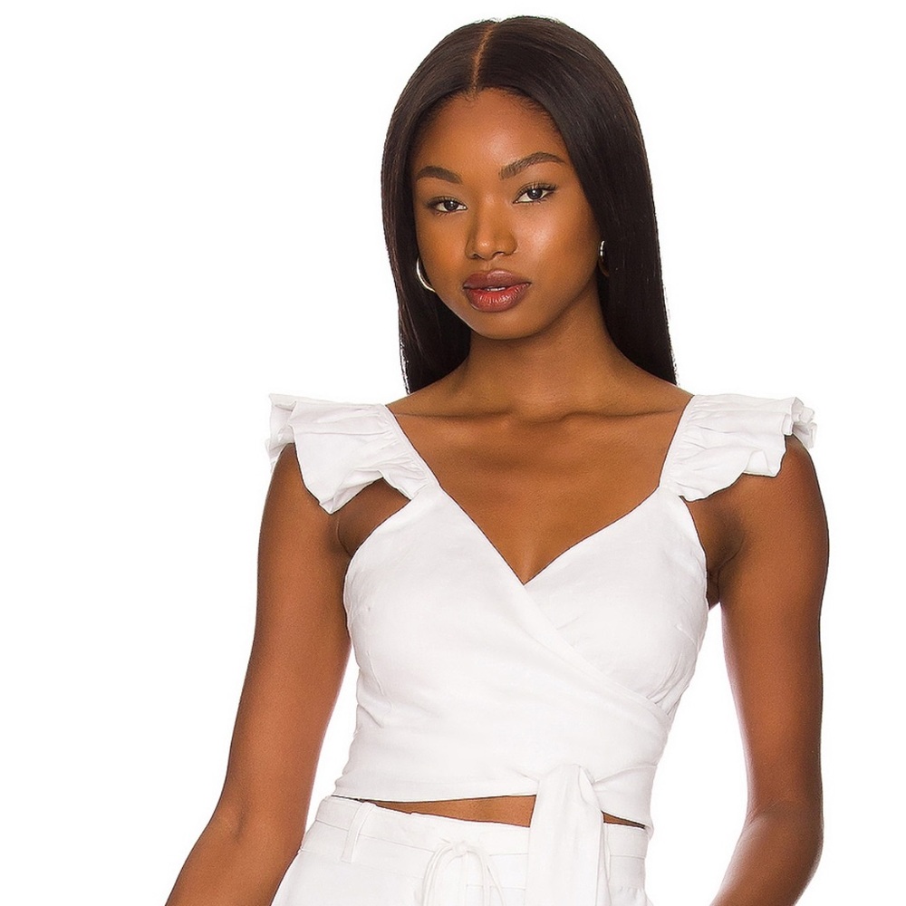 Karina Grimaldi Kai Linen Wrap Top